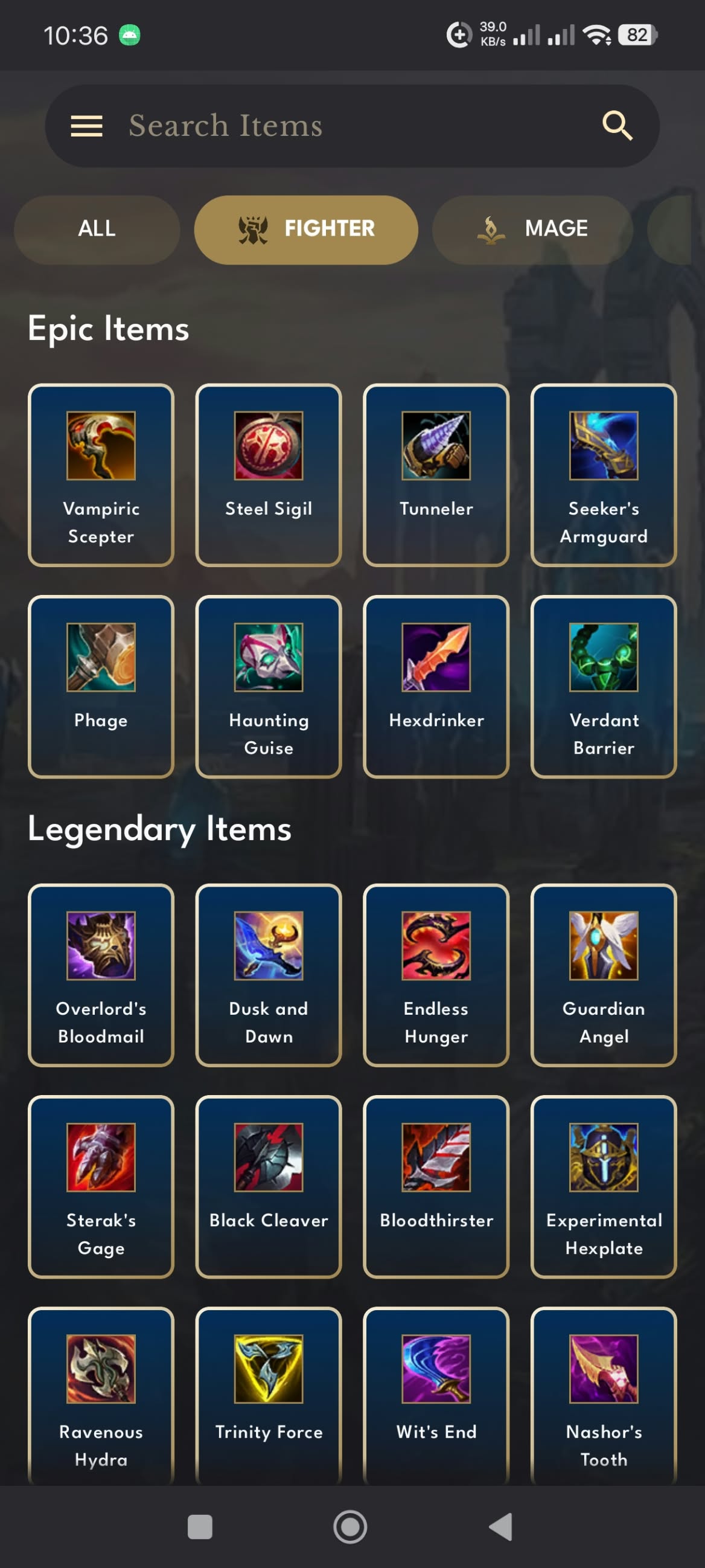 Items and builds